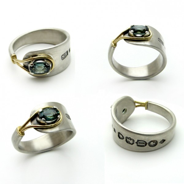knot ring saphire