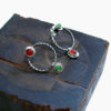 elegant bicolor silver and gemstone earrings