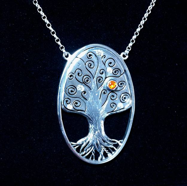 tree of life with fire opal